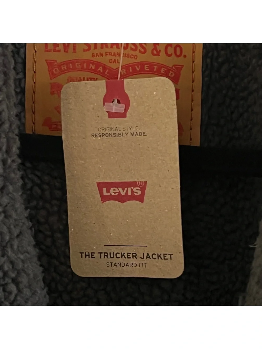 Levi's The Trucker Jacket Standard Fit Black Sherpa Lined Denim Jacket